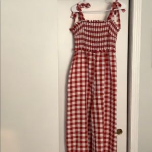 Red gingham jumpsuit
